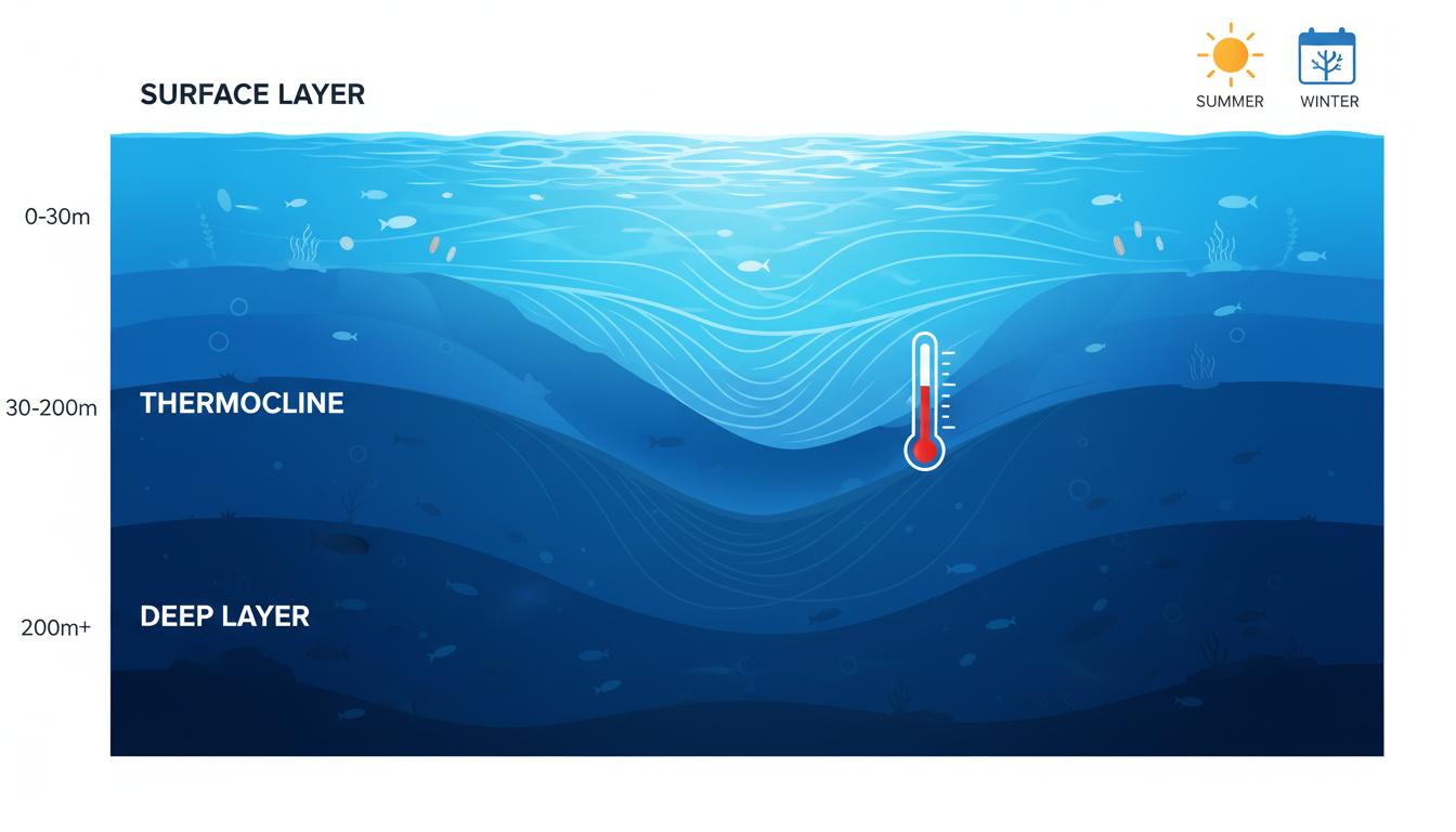 Термоклин: что это такое, на какой глубине находится, значение. Маленькая памятка глубин и сезонности