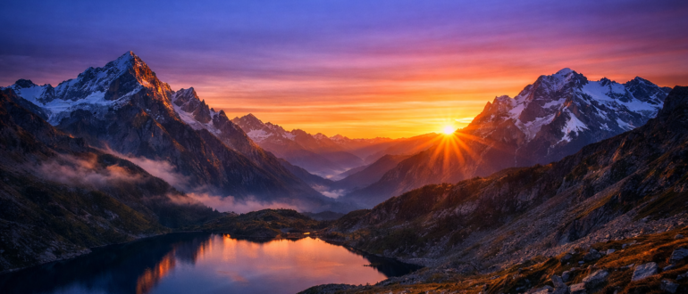 Заря в горах