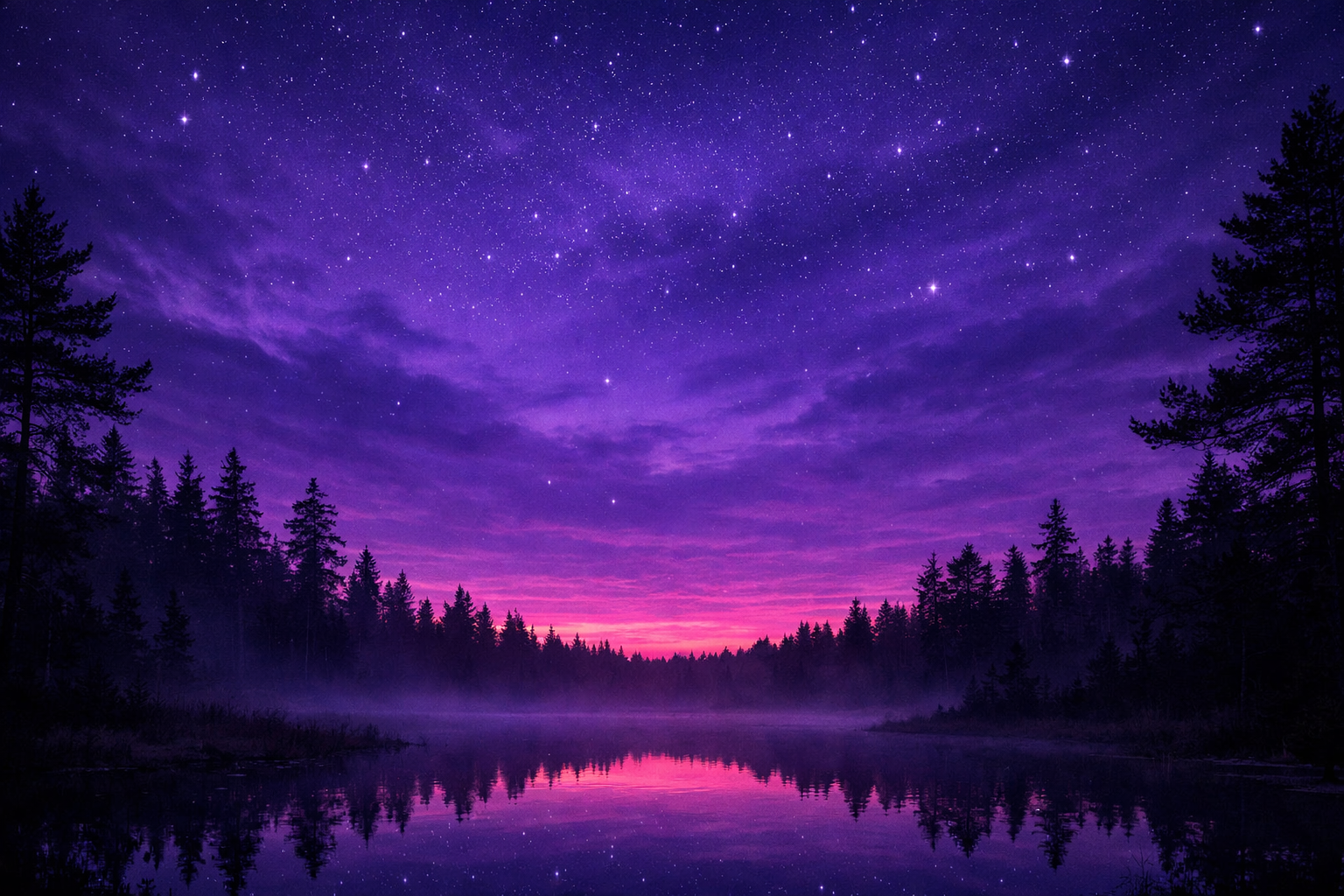 Редкое и красивое фиолетовое и темно-синее сумеречное небо